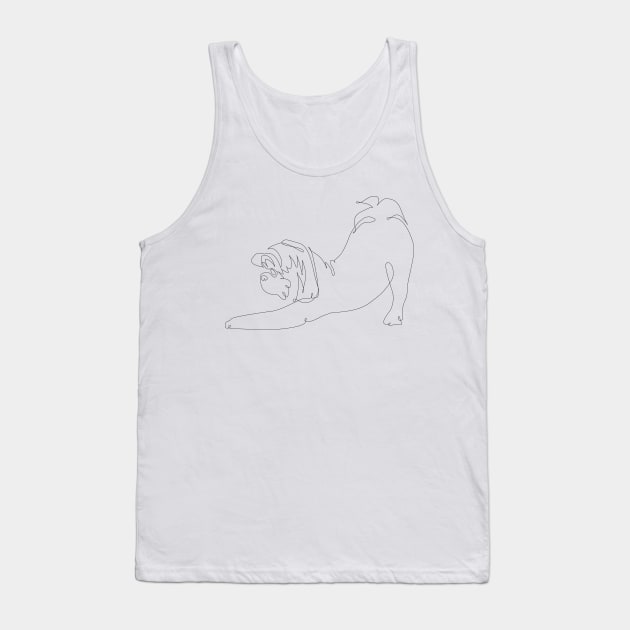 One line Shih tzu Downward Dog Tank Top by huebucket